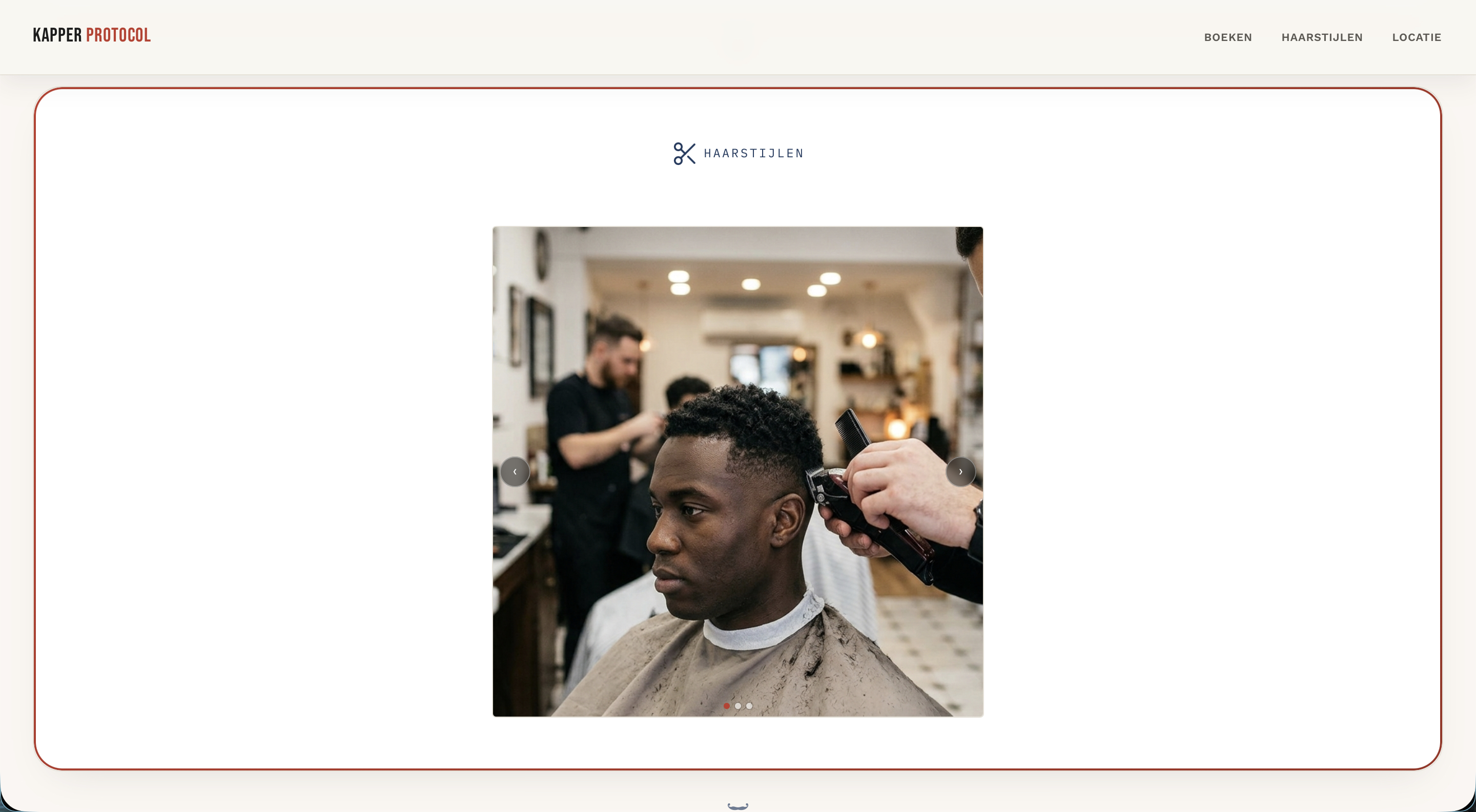 Kapper Protocol website - haarstijlen