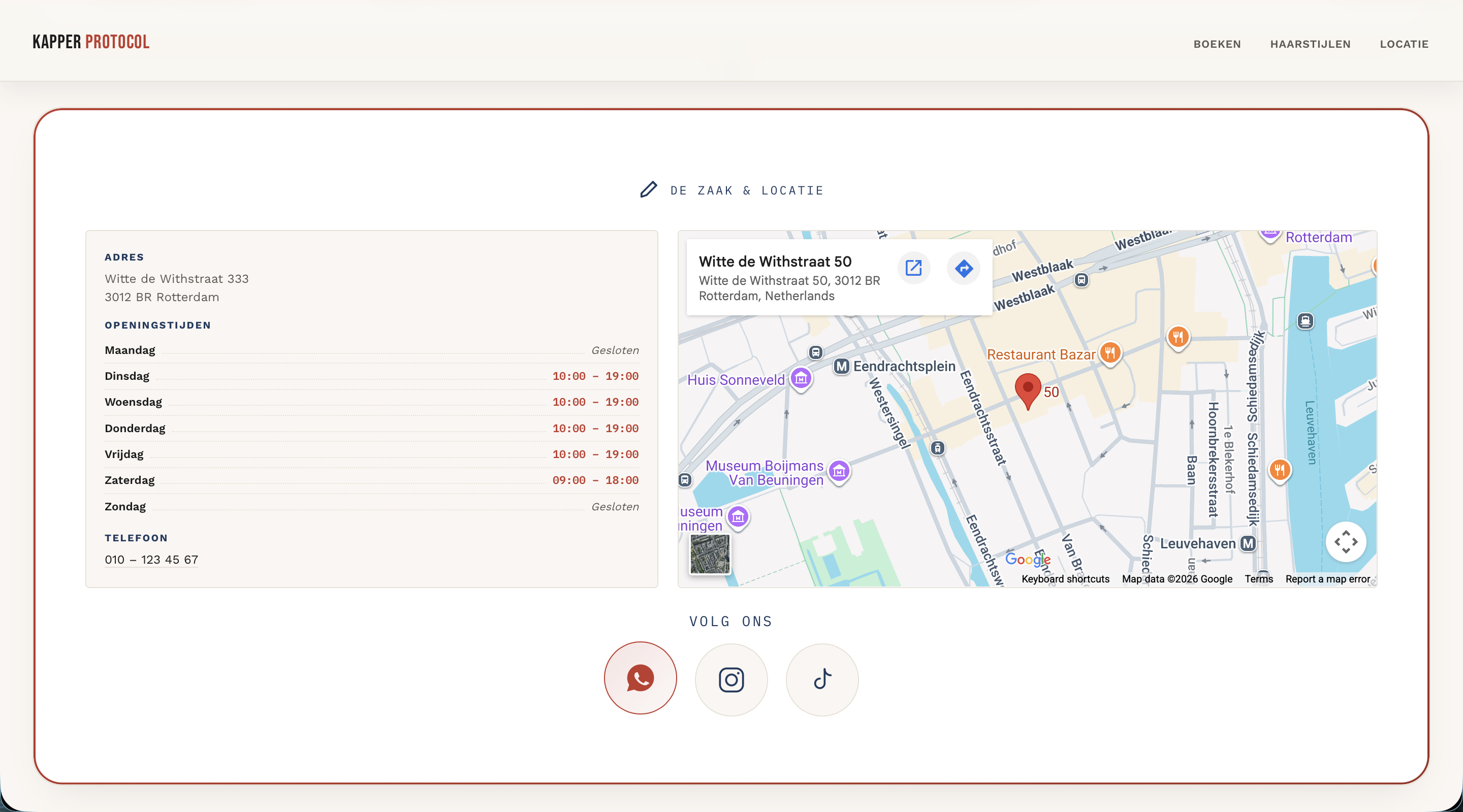 Kapper Protocol website - locatie
