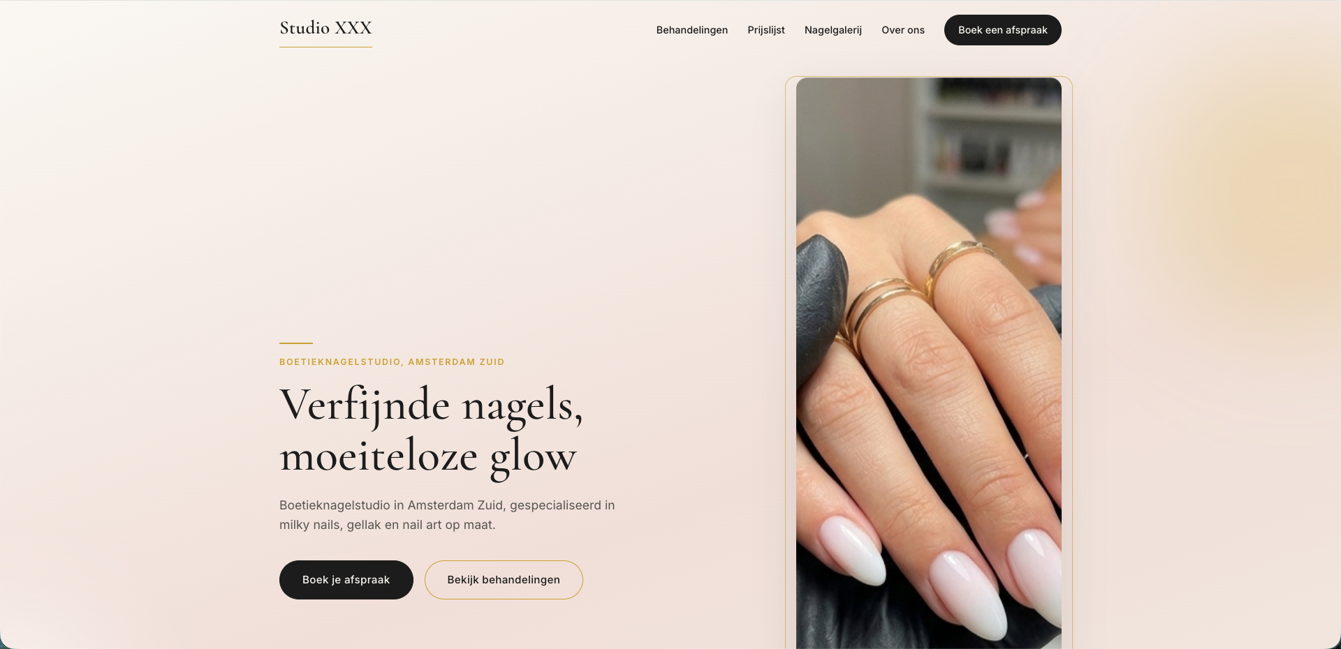Nagelstudio website - homepage