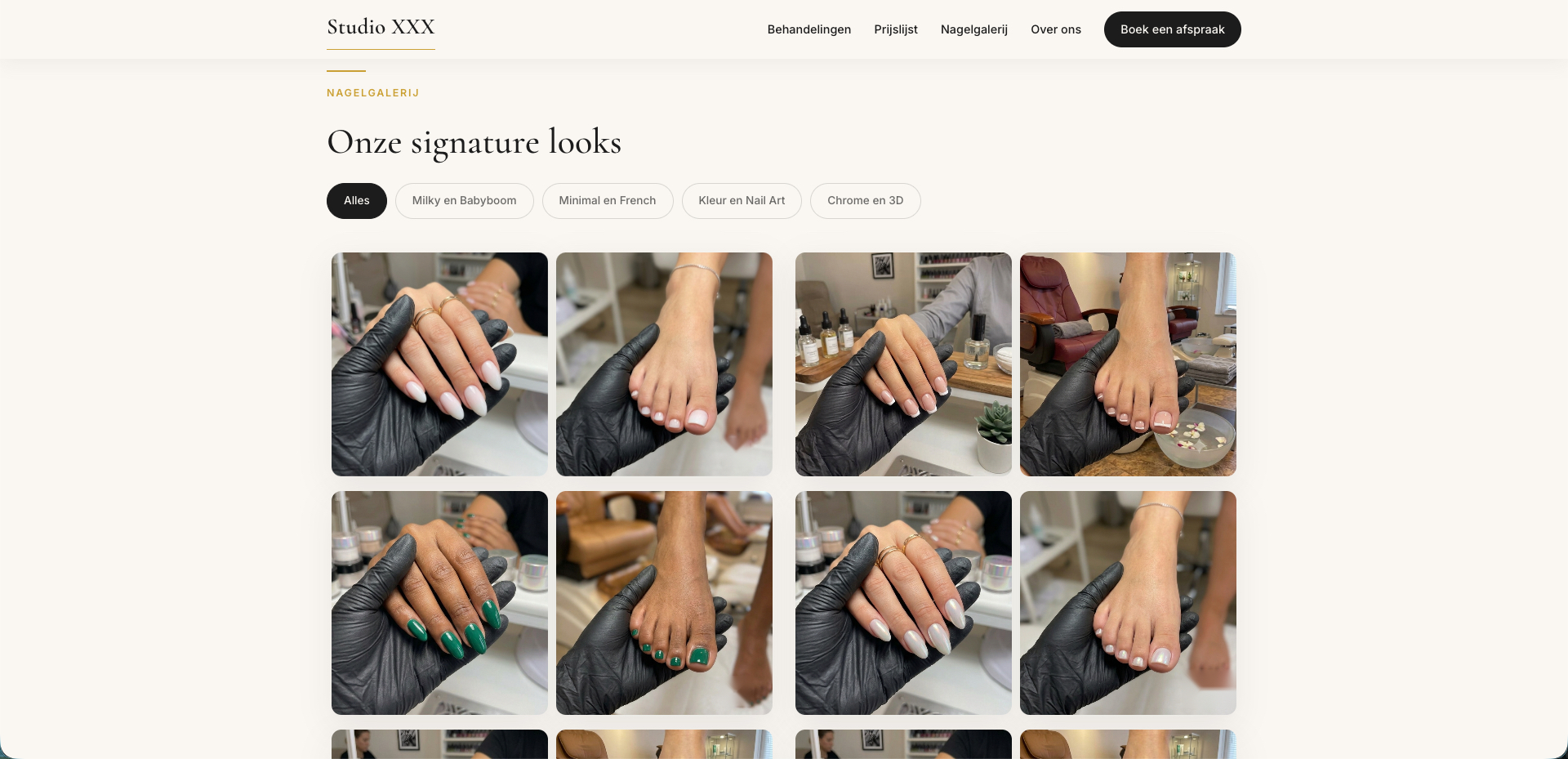 Nagelstudio website - nagelgalerij