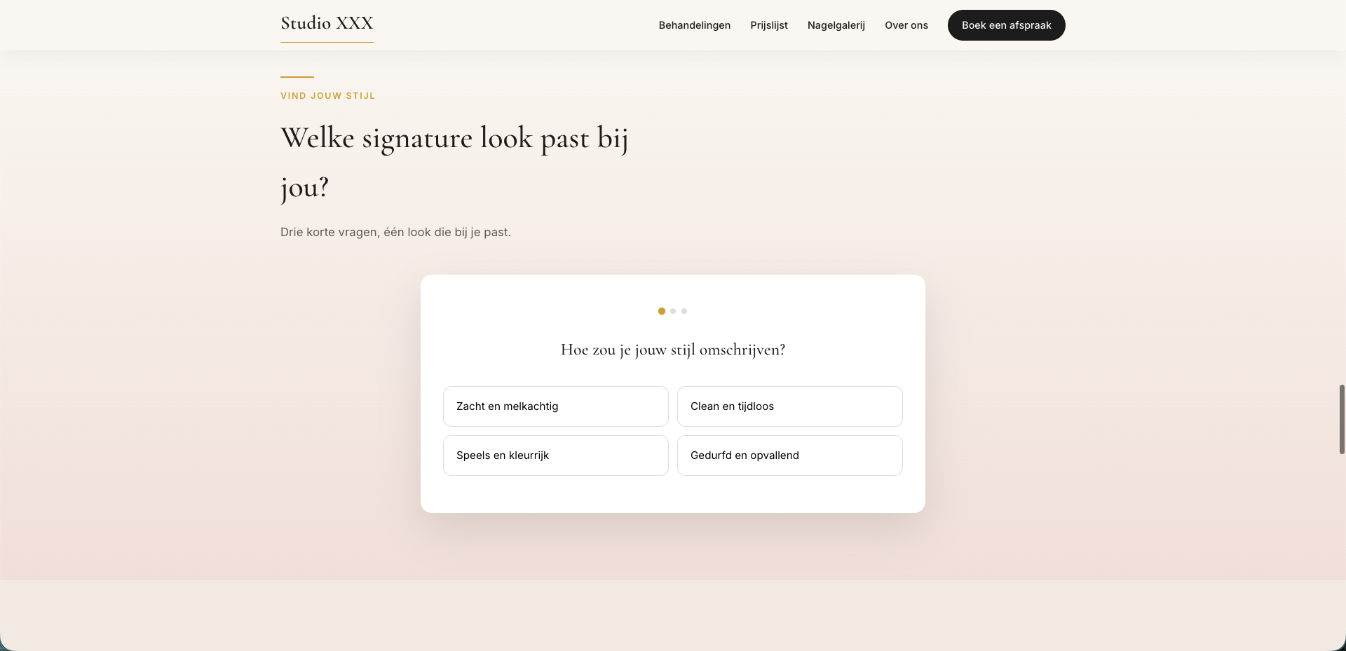 Nagelstudio website - vind jouw stijl
